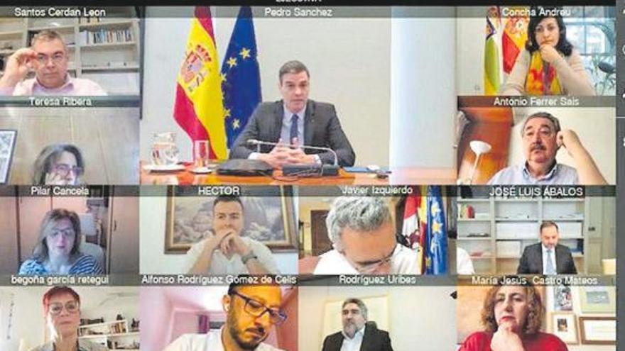 Reunión telemática de la ejecutiva federal del PSOE.