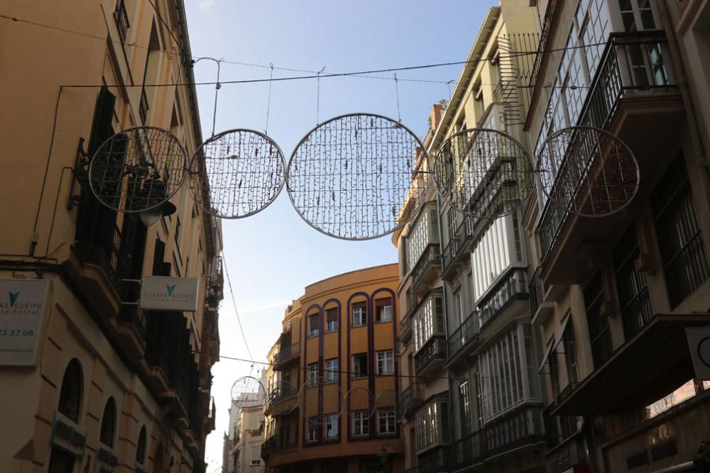 Luces de Navidad en el Centro de Málaga.