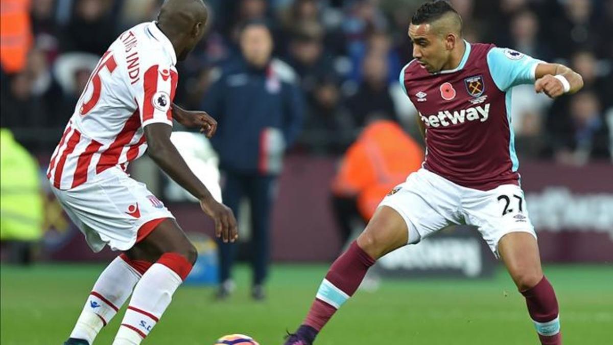 Payet, en un partido con el West Ham esta temporada