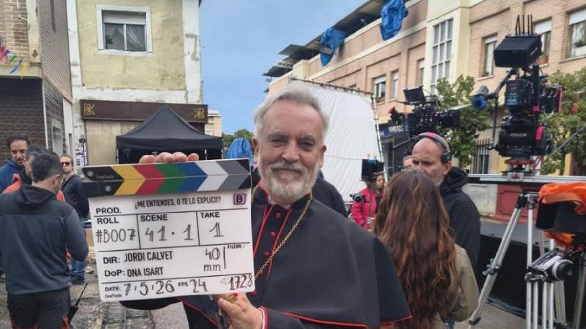 Enrique del Pozo durante el rodaje de la película '¿Me entiendes o te lo explico?'.