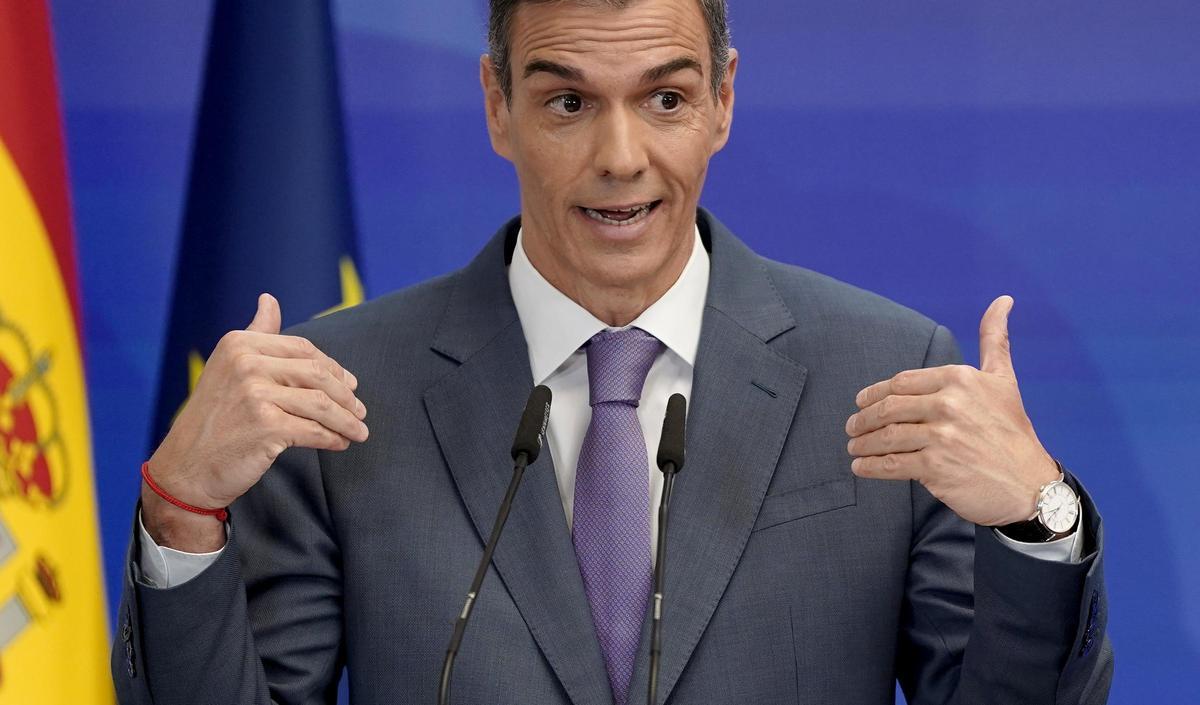 Pedro Sánchez, presidente del Gobierno, comparece en Moncloa.