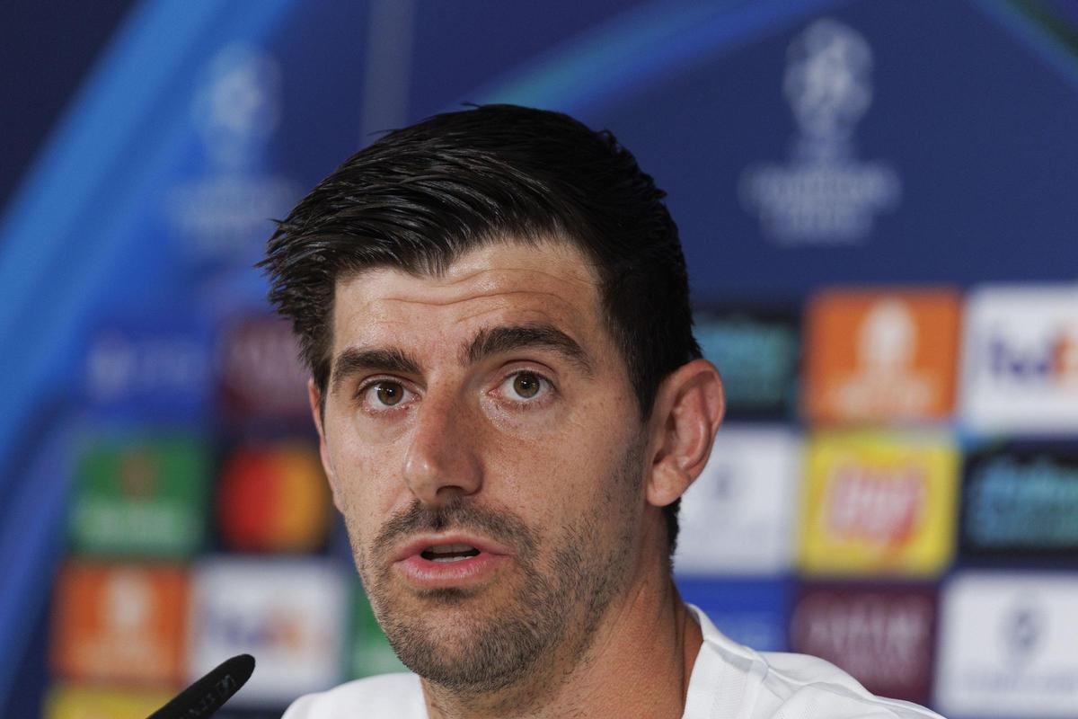 Thibaut Courtois, en sala de prensa esta temporada.