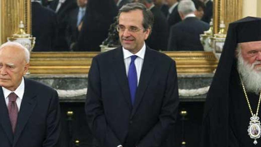 Samaras, durante su toma de posesión.