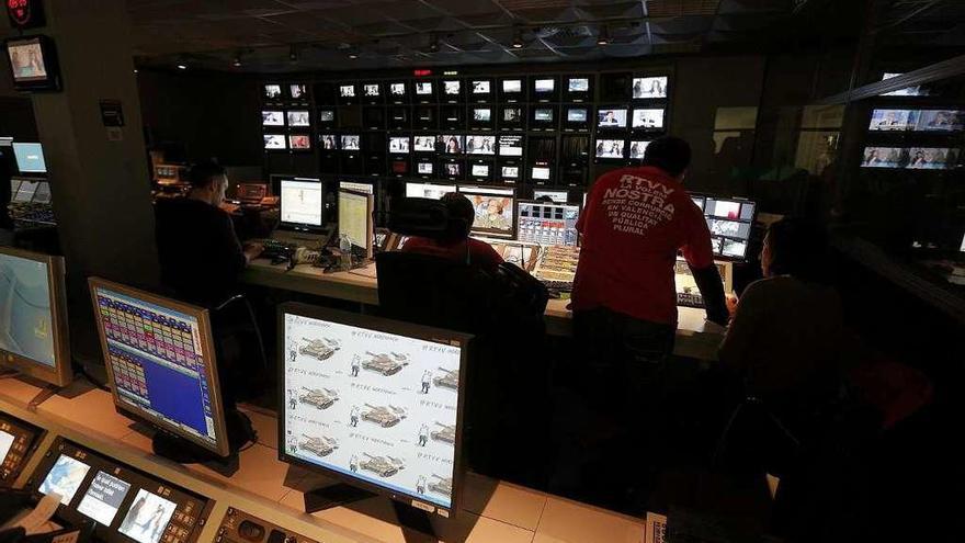 Sala de realización de una televisión española.