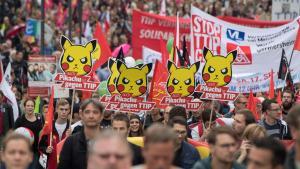 Manifestantes en Alemania contra el TTIP.