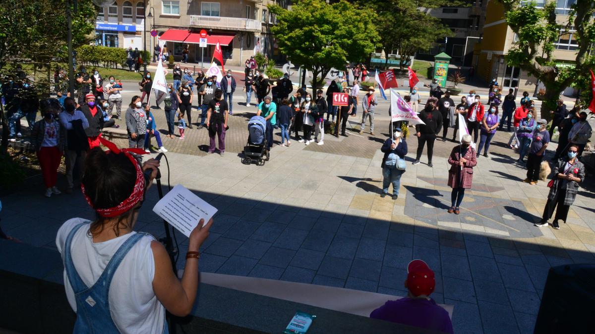 Lectura del manifiesto al finalizar el recorrido. / G.N.