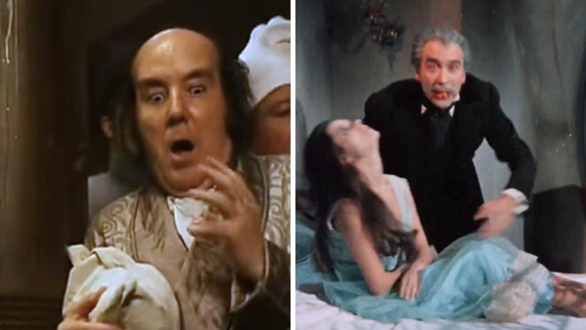 Montaje con fotogramas de las películas Conde Drácula y Brácula rodadas en Murcia