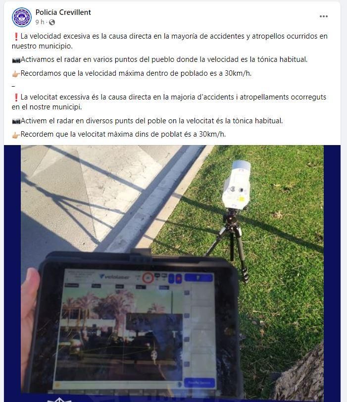 Facebook de la Policía Local de Crevillent