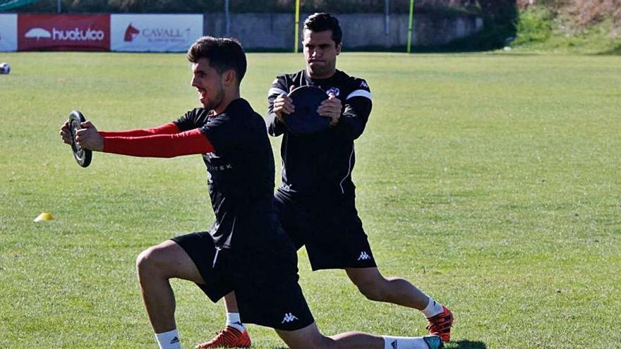 Carlos Ramos y Dani Hernández, en un entrenamiento.