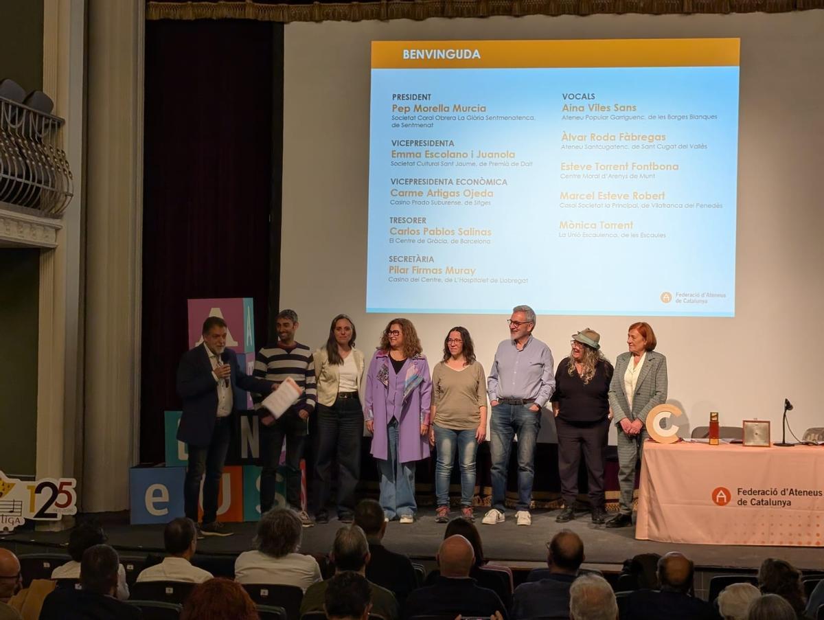 Participants a l’assemblea de la Federació d’Ateneus de Catalunya celebrada aquest dissabte a Capellades
