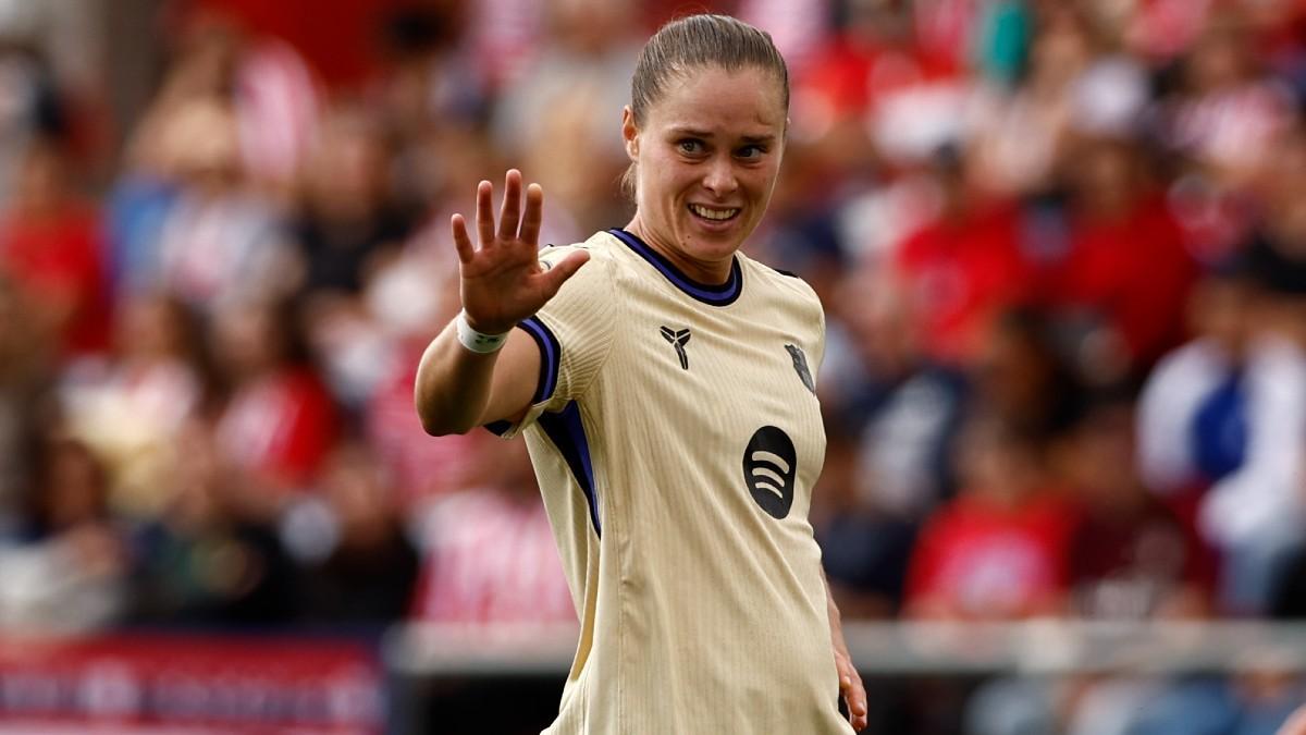 Ewa Pajor anotó el 0-3 contra el Atlético de Madrid, pero se retiró lesionada