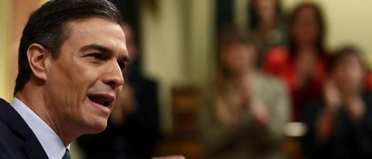 Pedro Sánchez, durante el debate de investidura en el Congreso.