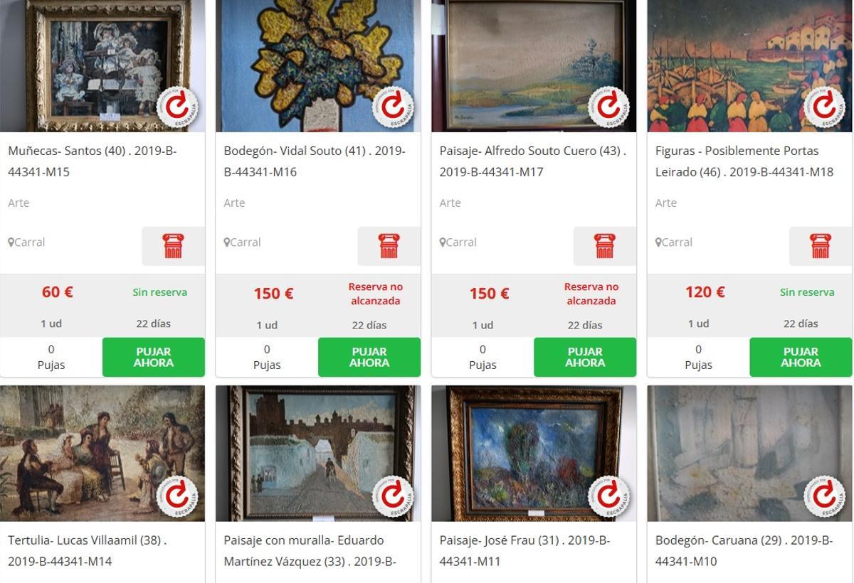Algunas de las obras de arte del Plan Nacional sobre Drogas en subasta.