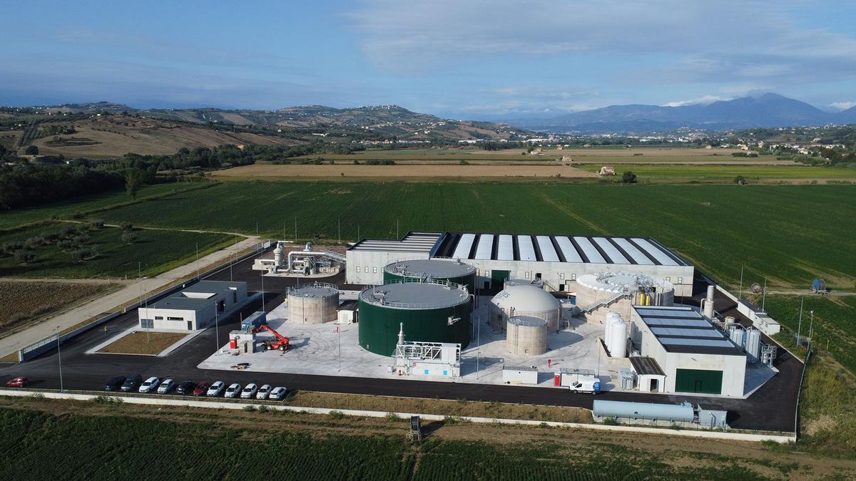 Una planta de producción de biometano de Belenergía en Italia con el modelo que se quiere implantar en Aragón.