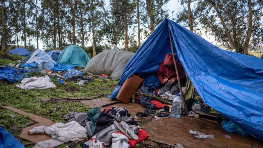 Protestas de migrantes en Las Raíces