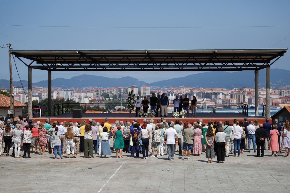 Acto de homenaje en Matamá por la muerte de Iván Castaño. Saltamontes. 5 agosto 2024. Adrián Irago