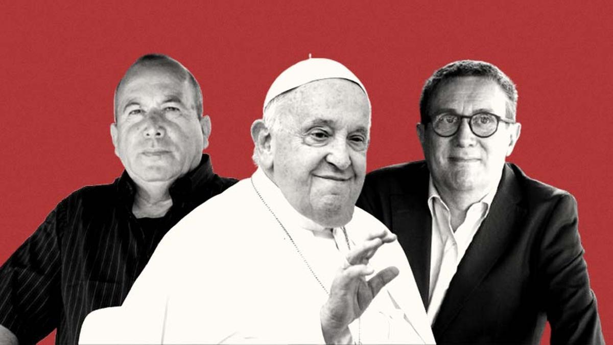 Ahmed Tommouhi, el papa Francisco y Luisgé Martín.