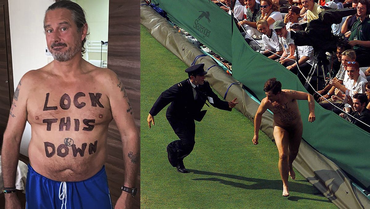 Mark Roberts, en la actualidad (Izq), y cuando saltó en Wimbledon en 2000.