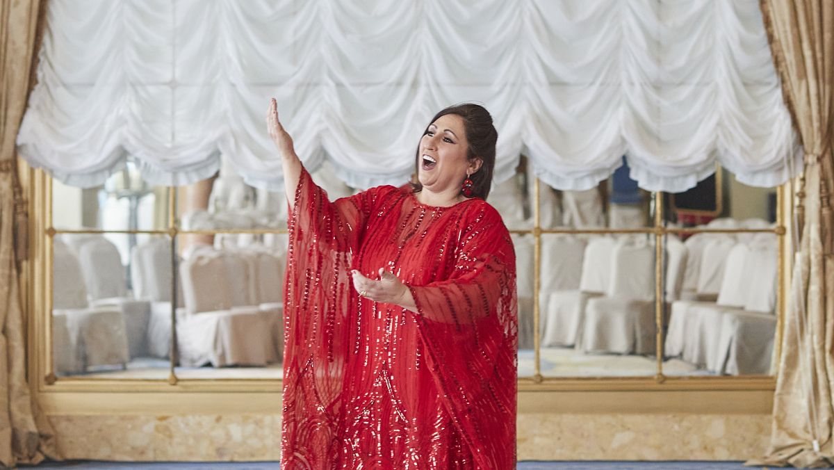 La soprano Begoña Alberdi durante un concierto