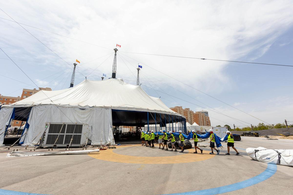 La carpa principal del Circo del Sol ya se ha levantado para traer Alegría a Alicante