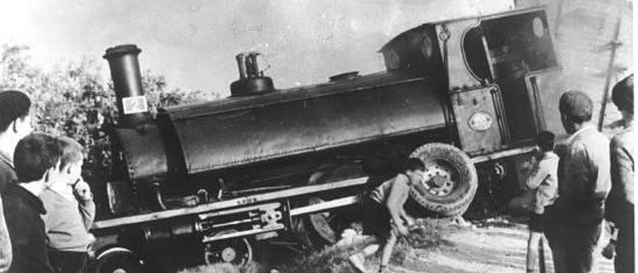 Uno de los tramos por los que circulaba el tren, concrectamente entre la Barraca d&#039;Aigües Vives y la Valldigna.