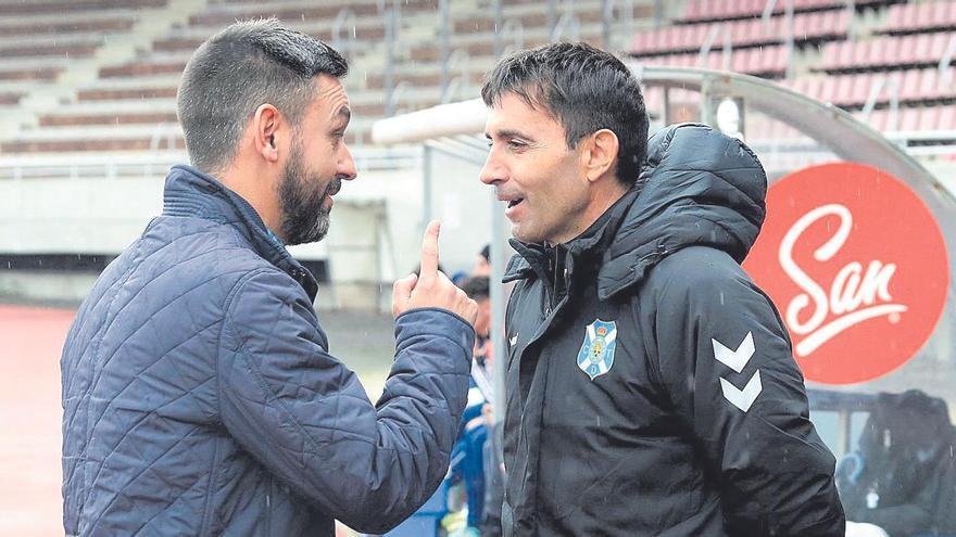 Míchel Alonso y Asier Garitano, antes de empezar el partido.