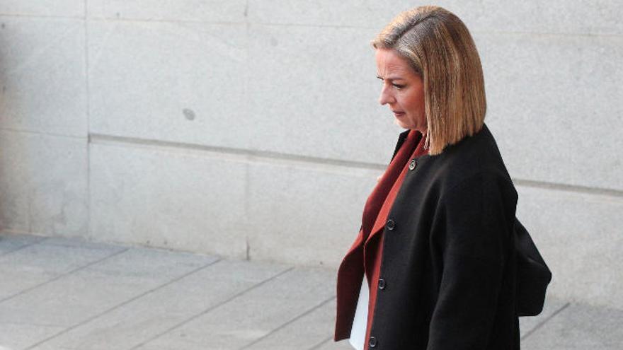 Ana Oramas, en la entrada del Congreso de los Diputados.