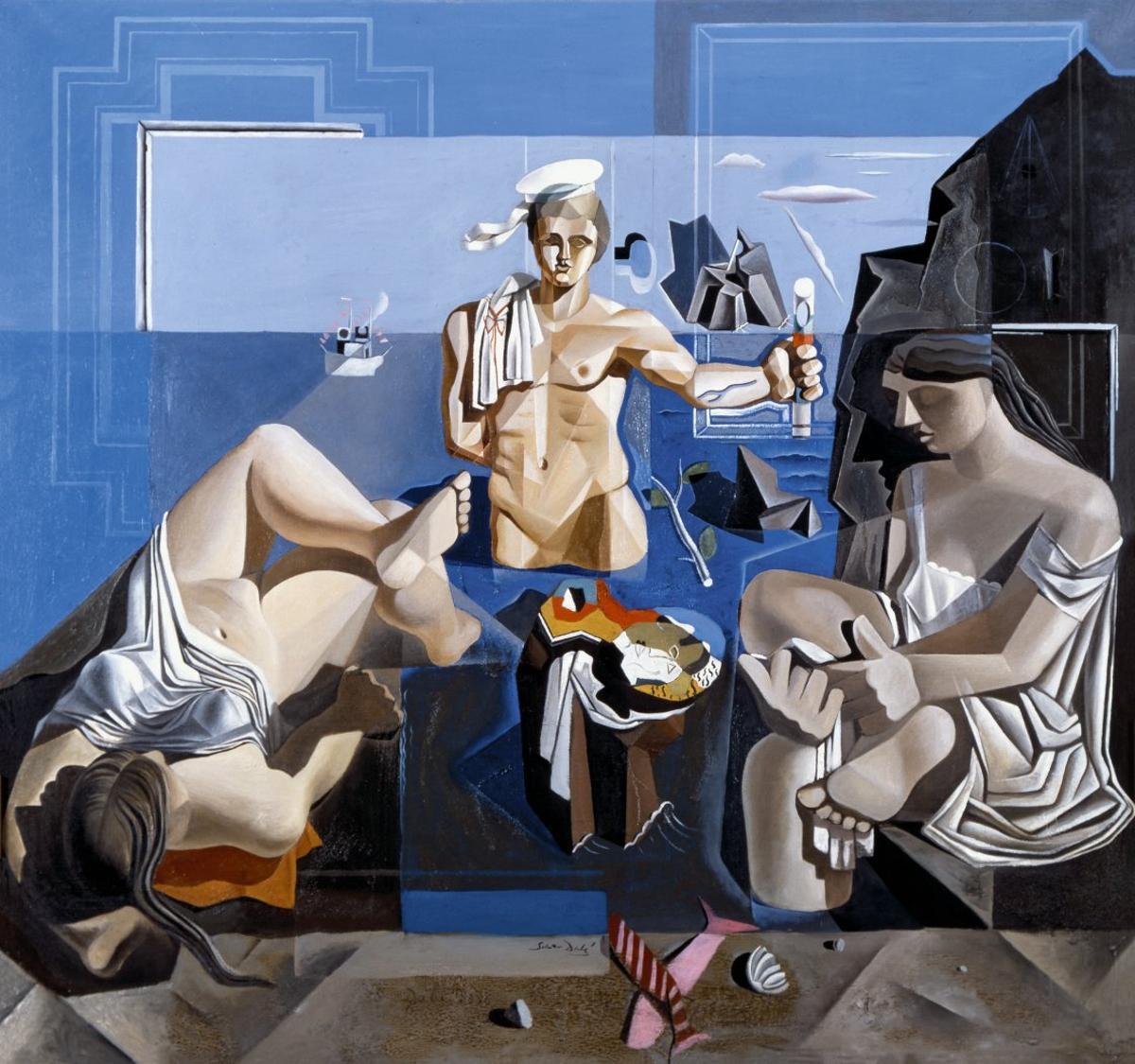 'Composición con tres figuras. Academia neocubista' (1926), de Salvador Dalí.