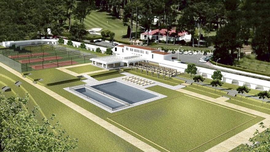 El diseño del futuro centro lúdico y deportivo del Club de Golf La Toja. // FdV