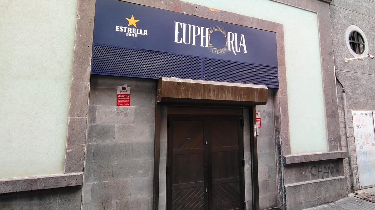 La fachada de la discoteca 'Euphoria', este viernes.