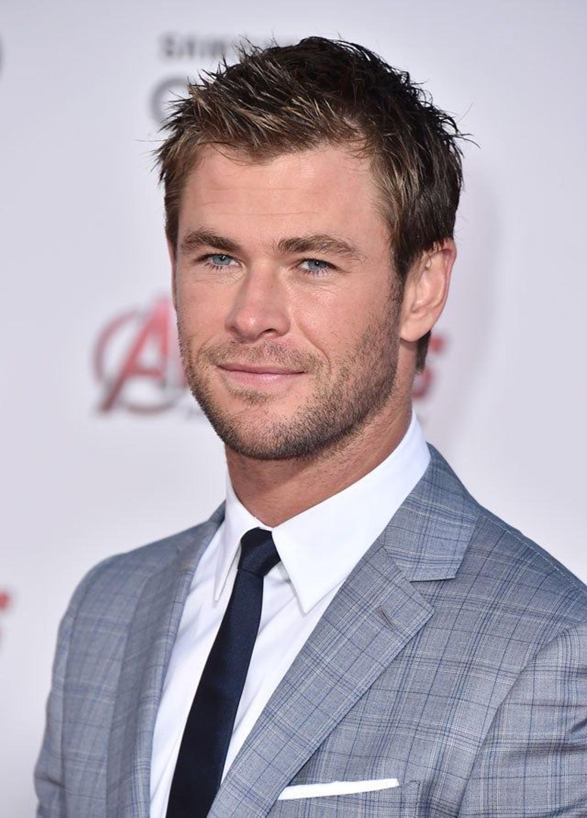 Primer plano de Chris Hemsworth en el estreno de 'Los vengadores: la era de Ultrón'