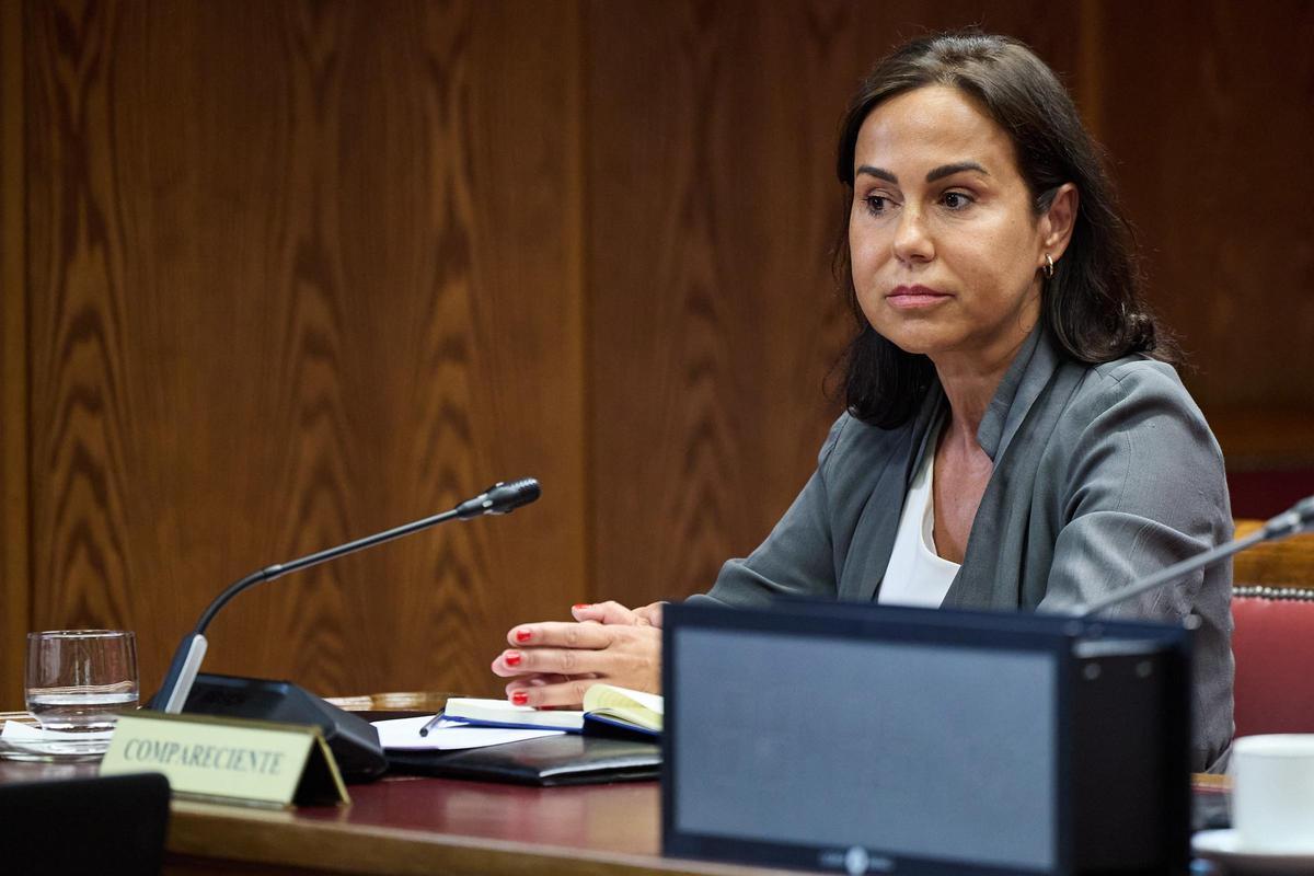 La expresidenta de Adif y ex secretaria de Estado de Transportes, Movilidad y Agenda Urbana, Isabel Pardo de Vera Posada, durante su comparecencia ante la Comisión de Investigación sobre el ‘caso Koldo’