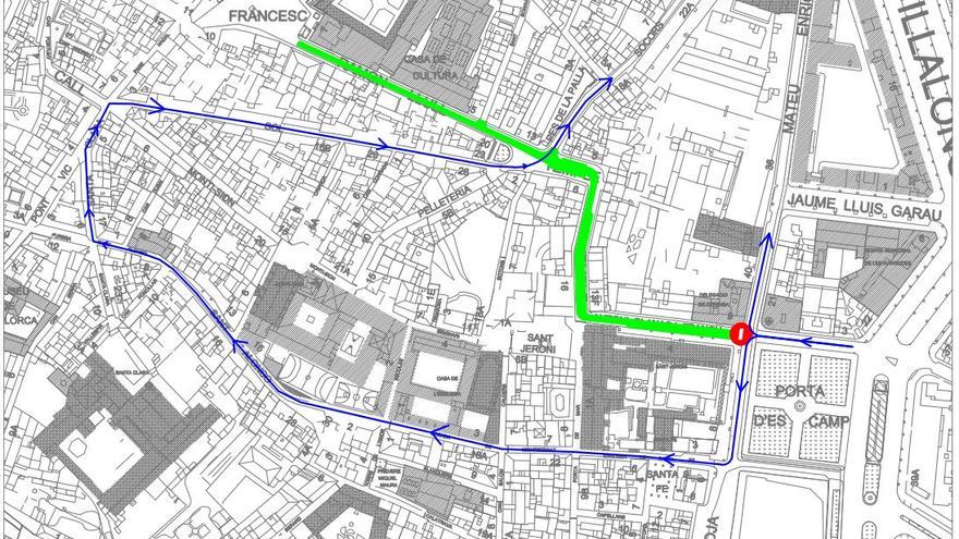 Mapa de la zona que será asfaltada.