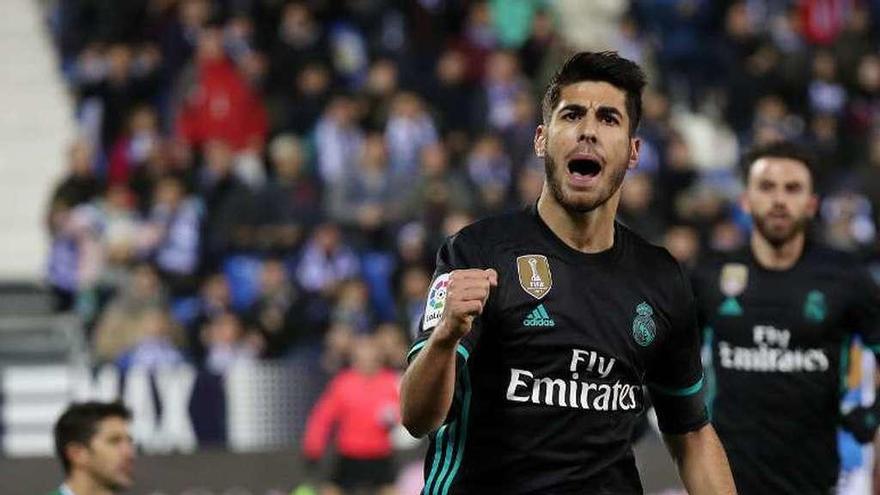 Marco Asensio, tras marcar el gol de la victoria en Leganés.