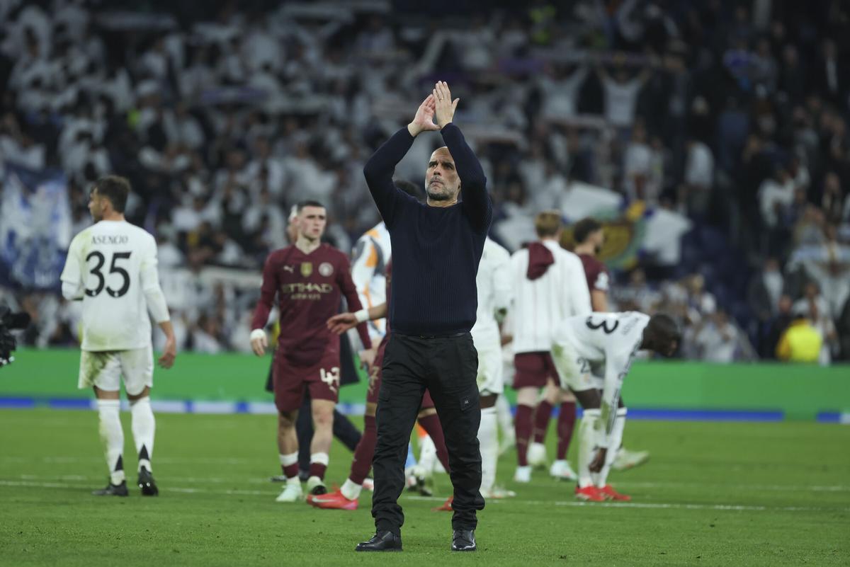 Pep Guardiola, el día de los incidentes en el Bernabéu