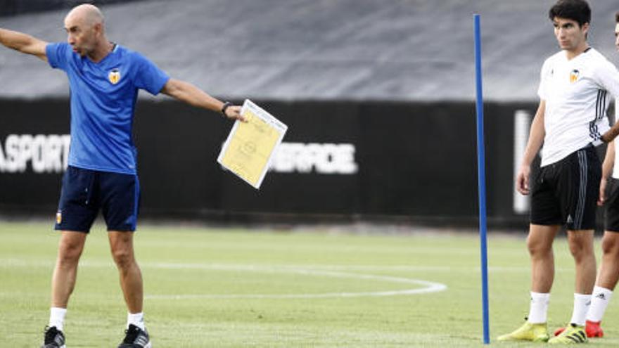 Ayestaran junto a Soler en un entrenamiento.