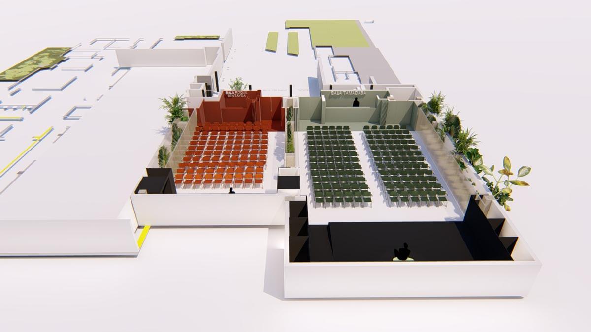 Plano de la reforma en las salas del Palacio de Congresos de Gran Canaria (Infecar).