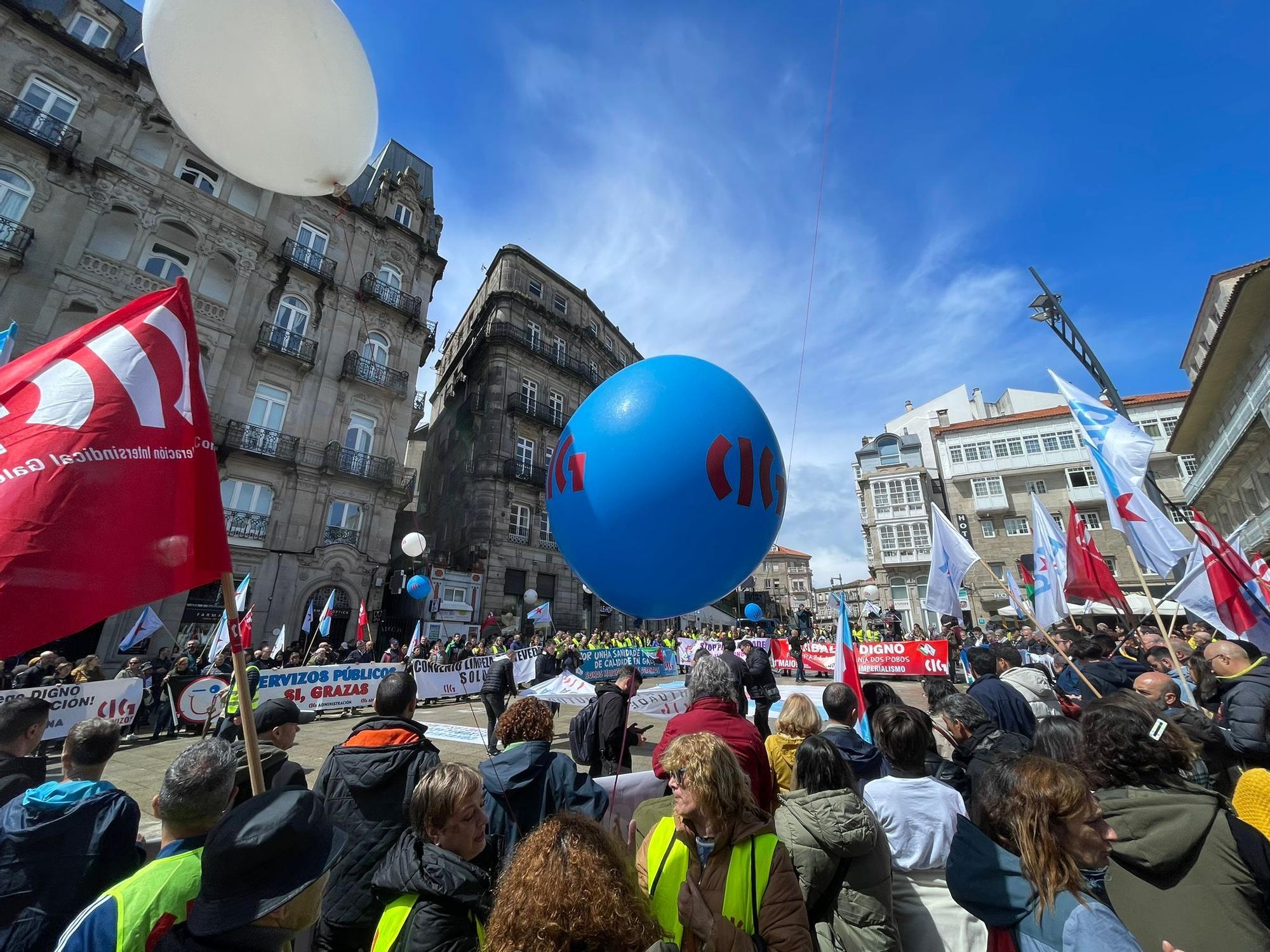 Lectura del manifiesto de la CIG en este Primero de Mayo en Vigo