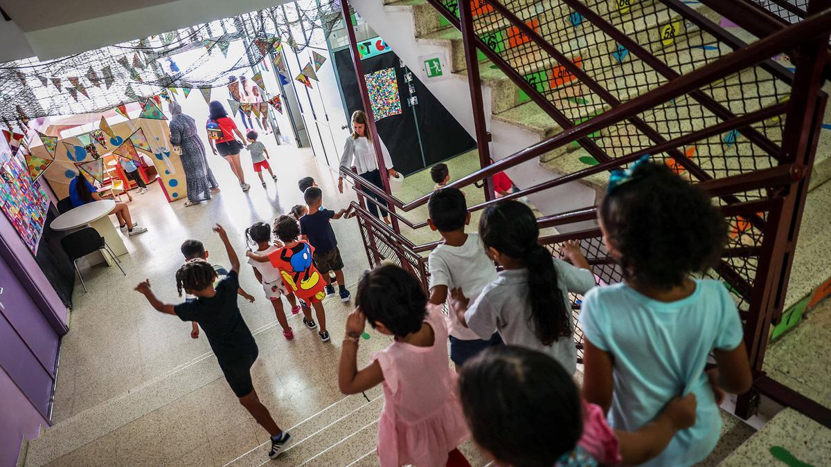 Interior de una escuela pública de primaria de Barcelona, este curso.