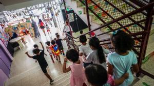 Interior de una escuela pública de primaria de Barcelona, este curso.