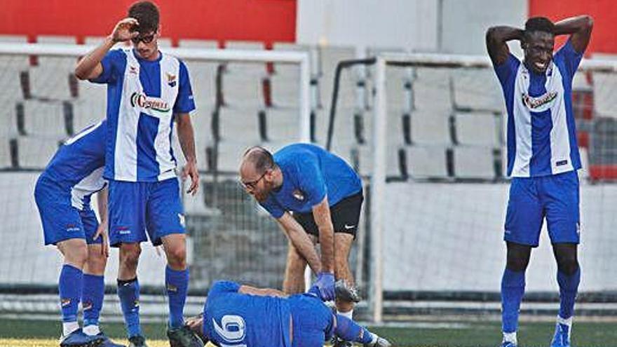 Carles Coto, en el moment de lesionar-se.