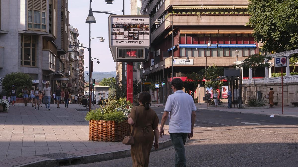 Termómetro en Ourense ayer por la tarde.
