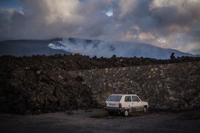 Volcán de La Palma, plataneras y zona de exclusión