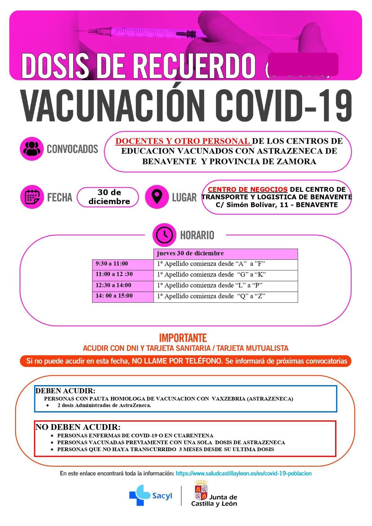 BENAVENTE 30 dic DOCENTES VACUNADOS CON ASTRAZENECA DOSIS RECUERDO.