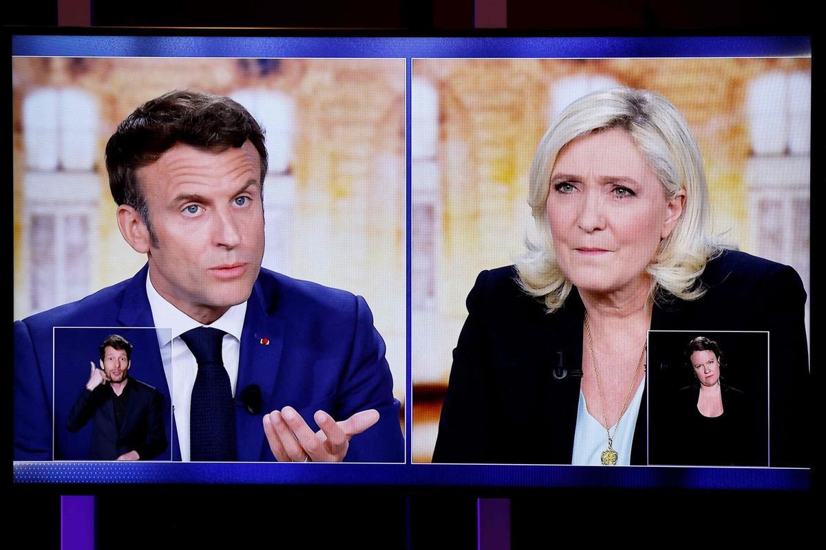 Emmanuel Macron y Marine Le Pen, durante un debate de la última campaña de las presidenciales.