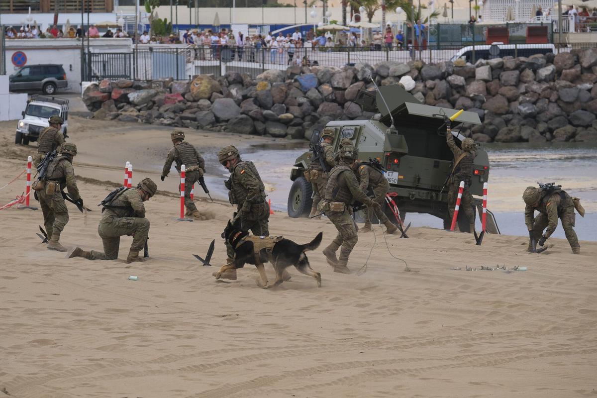 Exhibición por el Día de las Fuerzas Armadas, en la playa de Alcaravaneras Exhibición por el Día de las Fuerzas Armadas, en la playa de Alcaravaneras