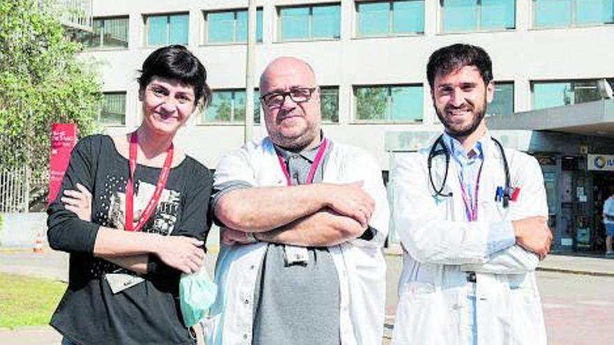 Marta Tajes, Josep Comín i Carles Díez, investigadors del grup BioHeart | CEDIDA PER L’HUB