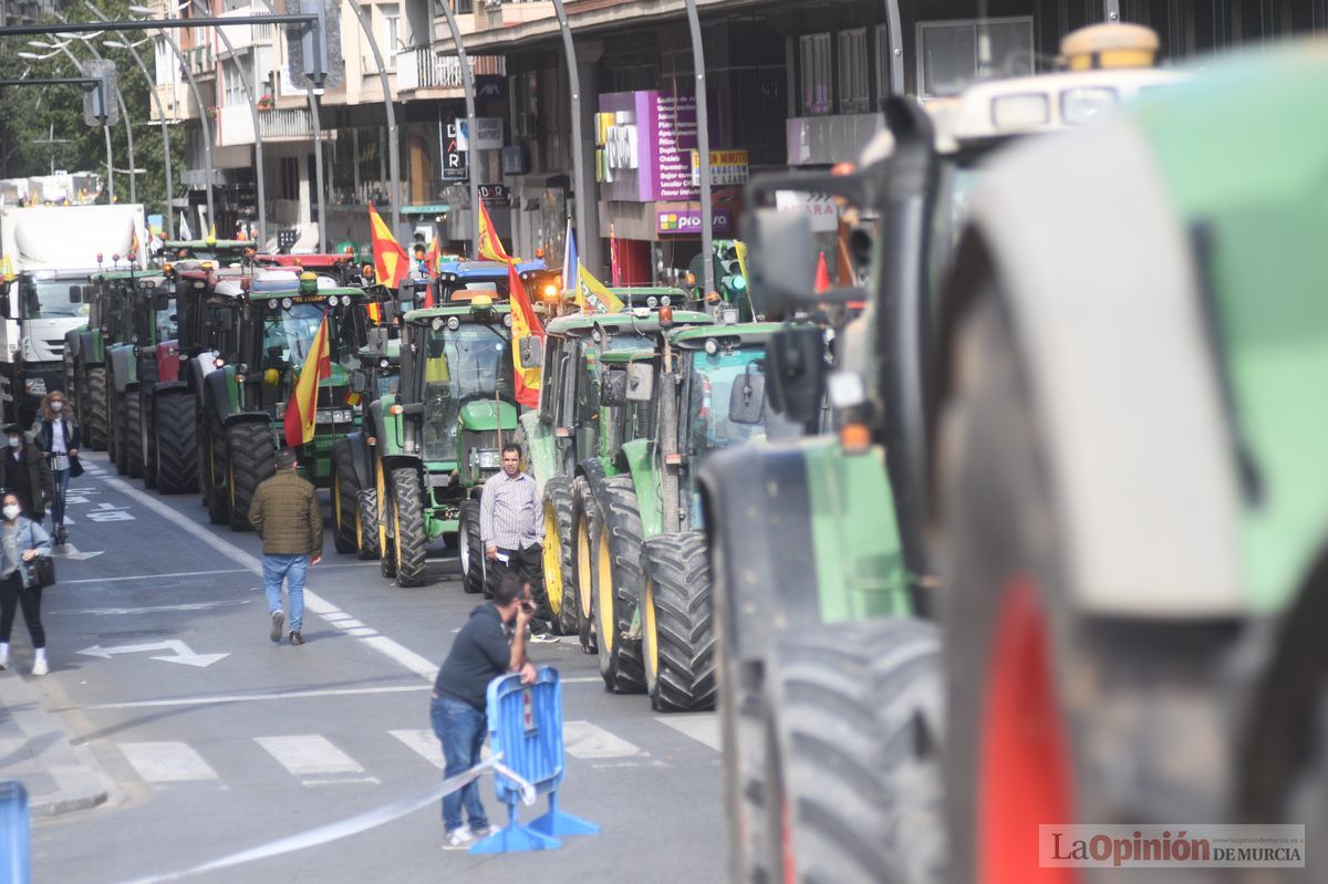 Miles de agricultores y ganaderos toman las calles de Murcia