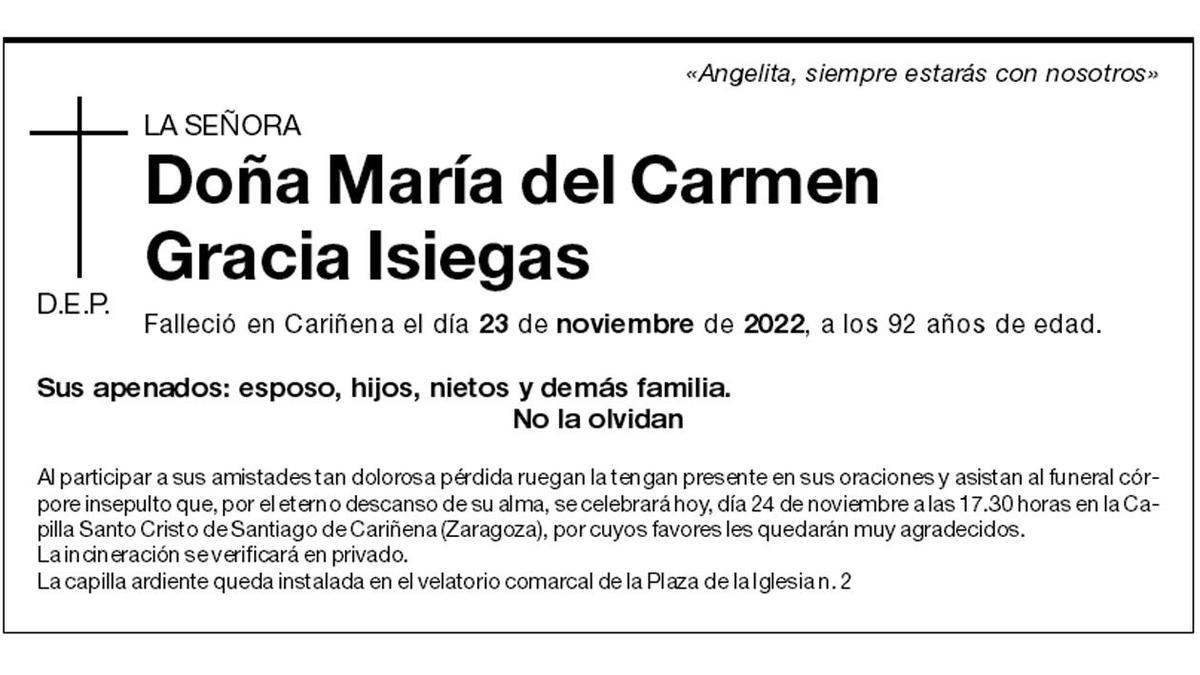 María del Carmen Gracia Isiegas
