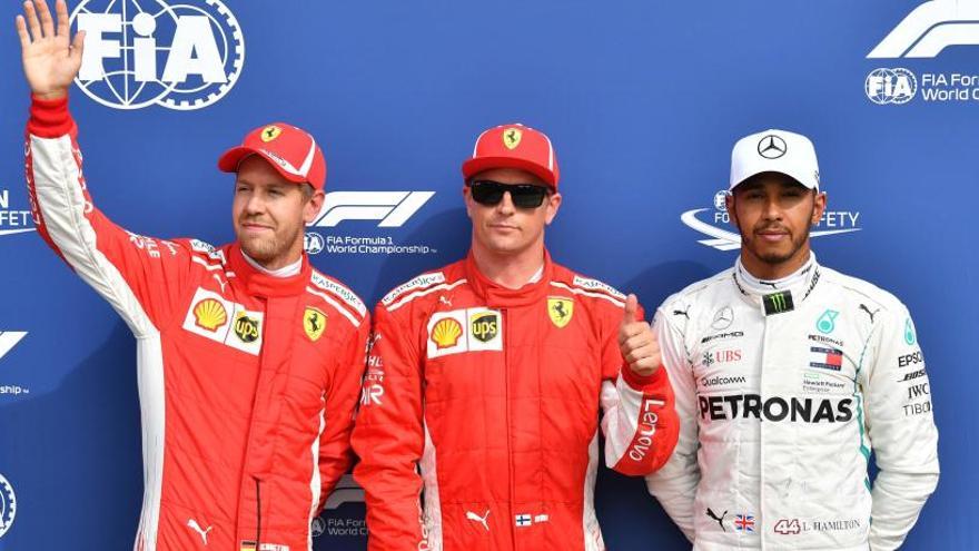 Raikkonen, junto a Vettel y Hamilton en Monza